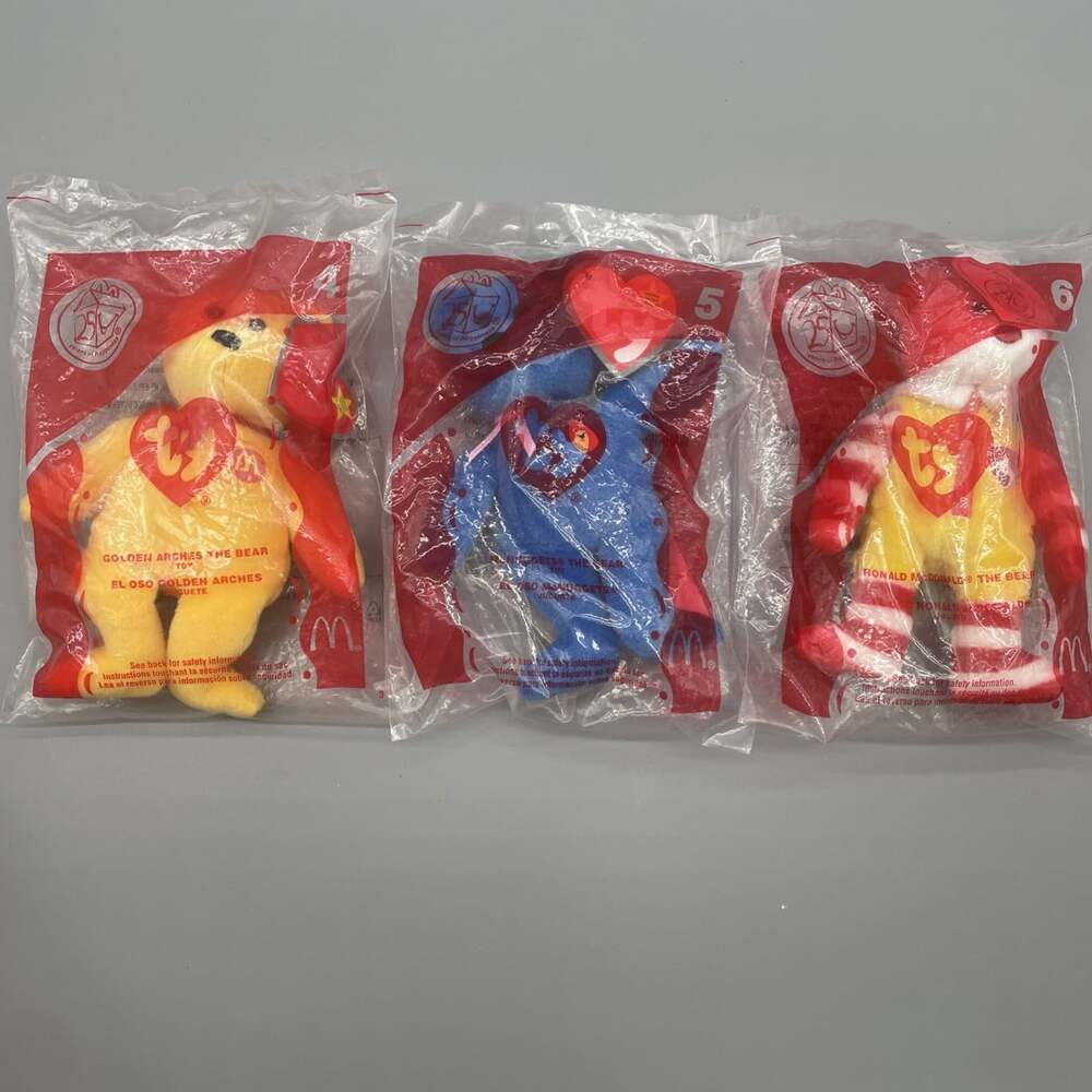 Ty Teenie Beanie Babies Ronald McDonald The Bear, Golden Arches & McNuggets Bear